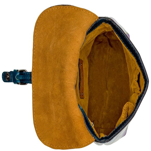 Vatoni Patricia Nash Blue Leather Floral Backpack - Showstopper NEW